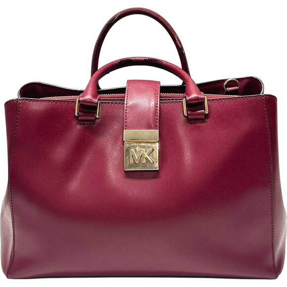 Michael Kors Mindy MD EW Satchel + Carryall Wallet in Burgundy - Picture 2 of 14